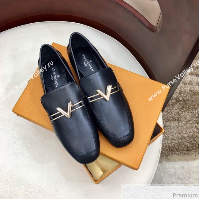 Louis Vuitton Upper Case Flat Loafer 1A4EV9 Black Leather 2019 (HZJ-9040834)
