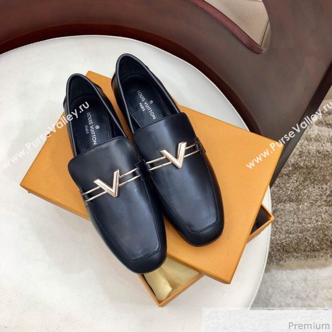 Louis Vuitton Upper Case Flat Loafer 1A4EV9 Black Leather 2019 (HZJ-9040834)