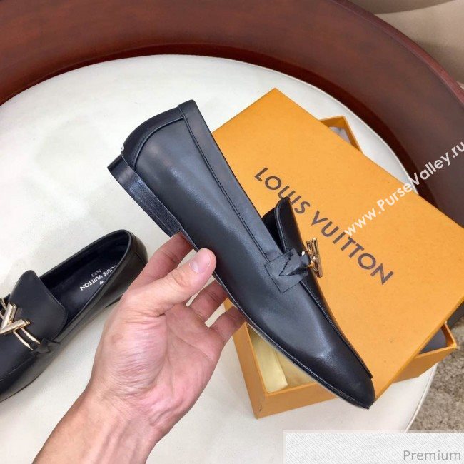 Louis Vuitton Upper Case Flat Loafer 1A4EV9 Black Leather 2019 (HZJ-9040834)