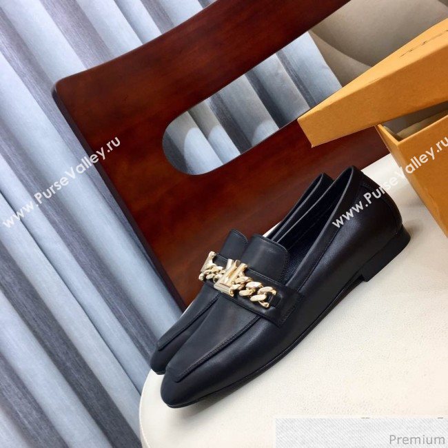 Louis Vuitton Upper Case Flat Loafer 1A4XE7 Black Leather 2019 (HZJ-9040833)