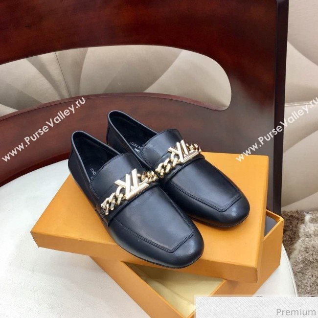 Louis Vuitton Upper Case Flat Loafer 1A4XE7 Black Leather 2019 (HZJ-9040833)