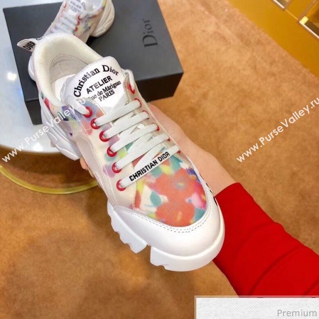 Dior D-Connect Floral Sneaker in Pink Neoprene 2019 (SIYA-9040837)