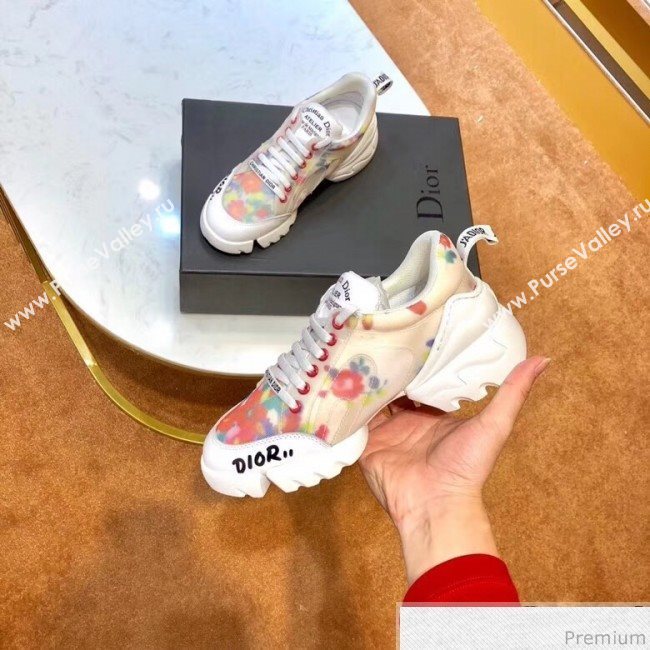 Dior D-Connect Floral Sneaker in Pink Neoprene 2019 (SIYA-9040837)