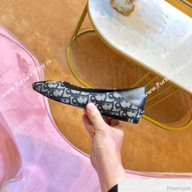 Dior JAdior D Flat Ballet in Blue Oblique Canvas 2019 (SIYA-9040846)