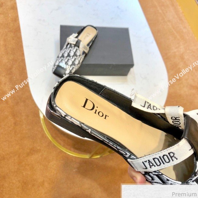 Dior JAdior D Flat Mules in Black Oblique Canvas 2019 (SIYA-9040849)