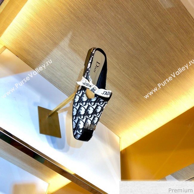 Dior JAdior D Flat Mules in Black Oblique Canvas 2019 (SIYA-9040849)