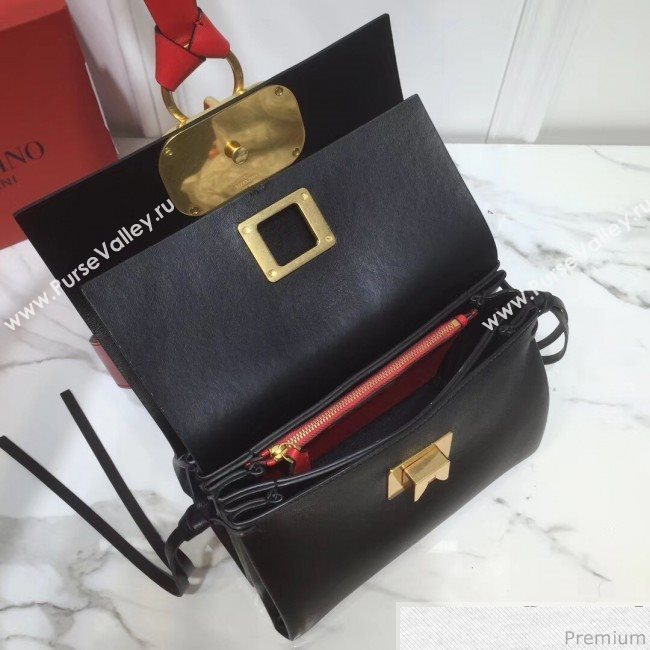 Valentino Small VRING Smooth Calfskin Shoulder Bag Red/Black 2019 (XYD-9040349)