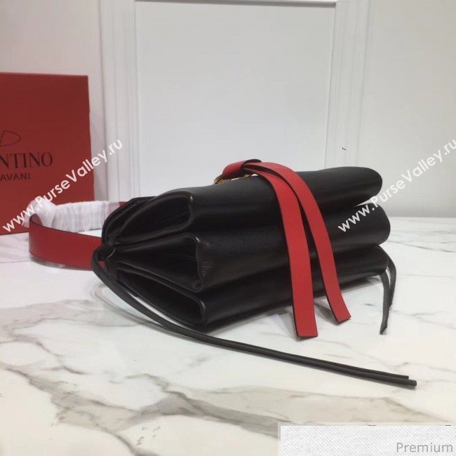 Valentino Small VRING Smooth Calfskin Shoulder Bag Red/Black 2019 (XYD-9040349)