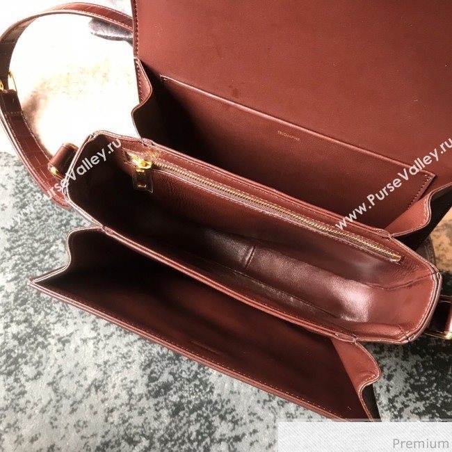 Celine Medium Rriomphe Bag in Crocodile Leather Brown Caramel 2019 (XID-9040401)