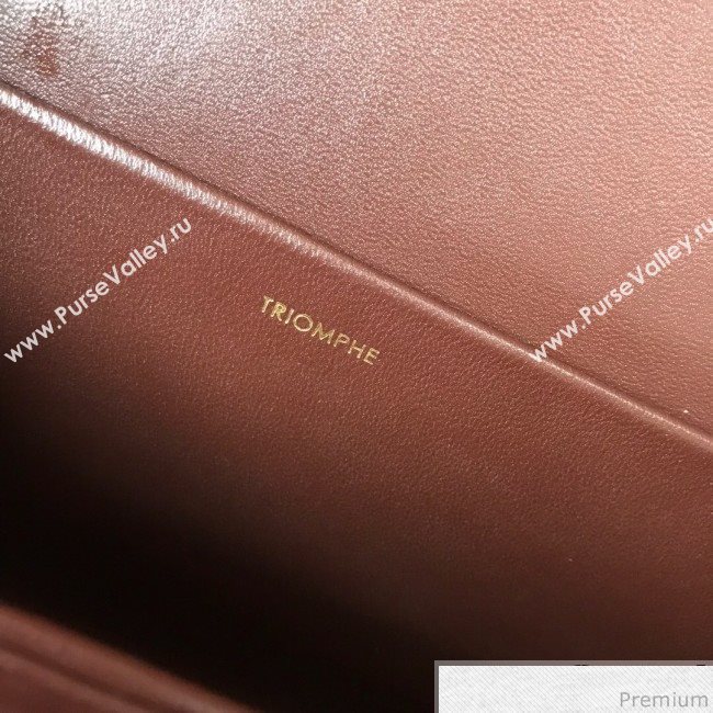 Celine Medium Rriomphe Bag in Crocodile Leather Brown Caramel 2019 (XID-9040401)