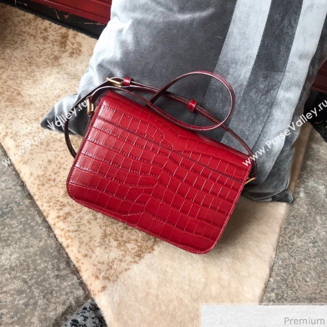 Celine Medium Rriomphe Bag in Crocodile Leather Red 2019 (XID-9040403)