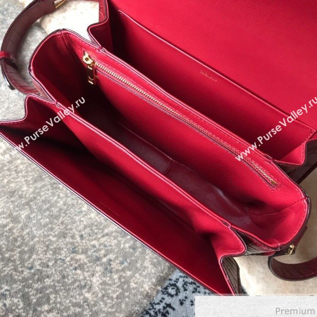 Celine Medium Rriomphe Bag in Crocodile Leather Red 2019 (XID-9040403)