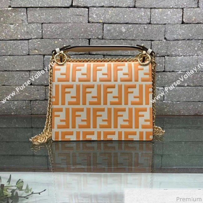 Fendi Kan I Small Flap Bag White/Orange 2019 (AFEI-9040404)