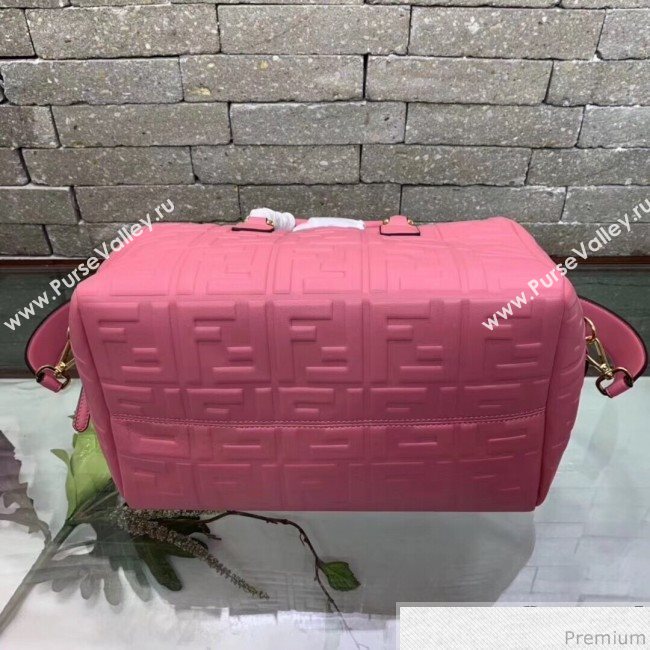 Fendi Lambskin FF Square-shaped Small Boston Top Handle Bag Pink 2019 (AFEI-9040405)