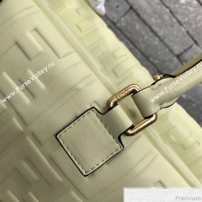 Fendi Lambskin FF Square-shaped Small Boston Top Handle Bag Light Yellow 2019 (AFEI-9040406)