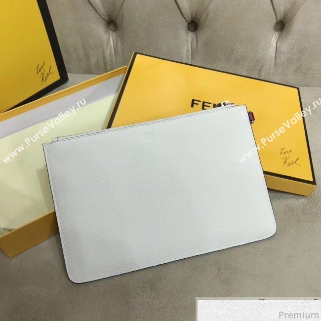 Fendi Roma Calfskin Clutch White 2019 (AFEI-9040407)