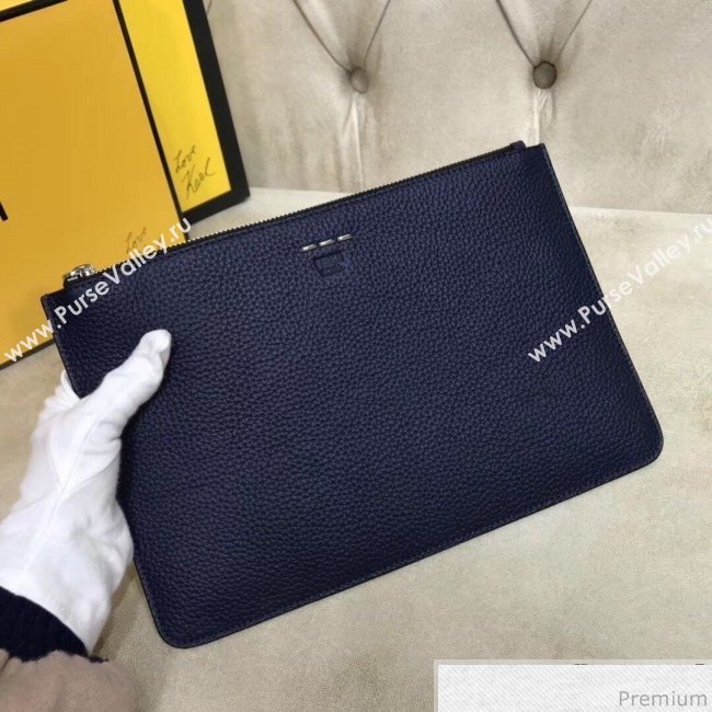 Fendi Roma Calfskin Clutch Green/Navy Blue 2019 (AFEI-9040409)