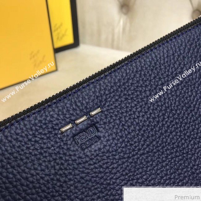 Fendi Roma Calfskin Clutch Green/Navy Blue 2019 (AFEI-9040409)