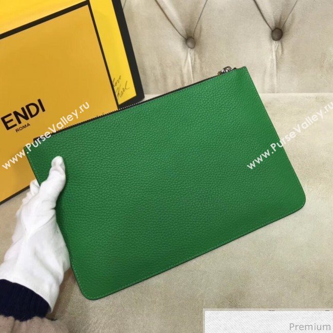 Fendi Roma Calfskin Clutch Green/Navy Blue 2019 (AFEI-9040409)
