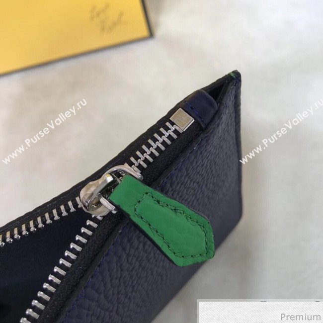 Fendi Roma Calfskin Clutch Green/Navy Blue 2019 (AFEI-9040409)