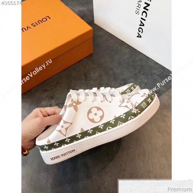 Louis Vuitton Frontrow Open Back Sneaker 1A58DS White/Green 2019 (EM-9040432)