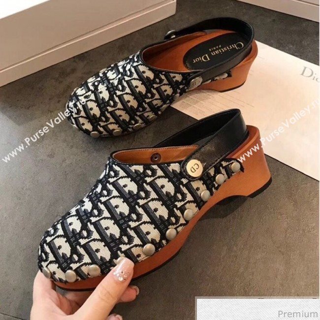 Dior Walk"NDior Slingbacks Mules in Blue Oblique Canvas 2019 (EM-9040434)