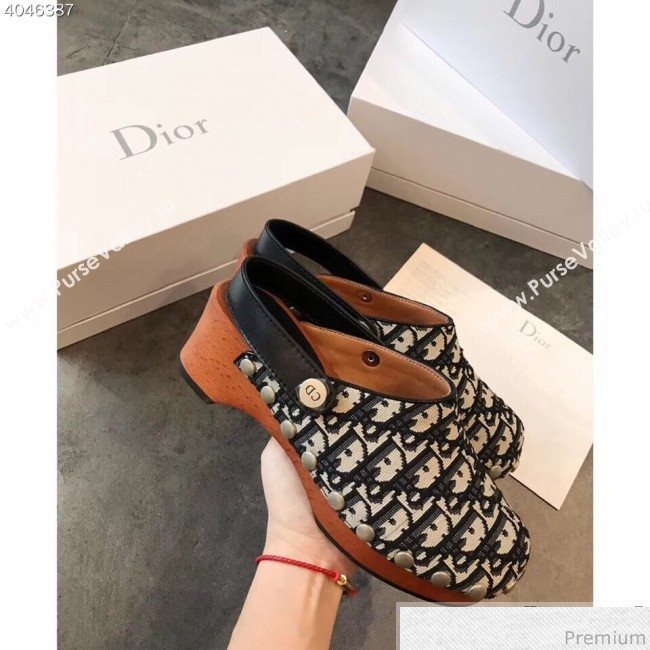 Dior Walk"NDior Slingbacks Mules in Burgundy Oblique Canvas 2019 (EM-9040433)