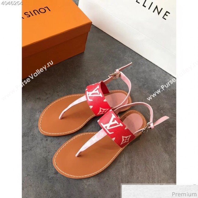 Louis Vuitton Formentera Flat Sandal 1A57VO Pink/Red 2019 (EM-9040436)