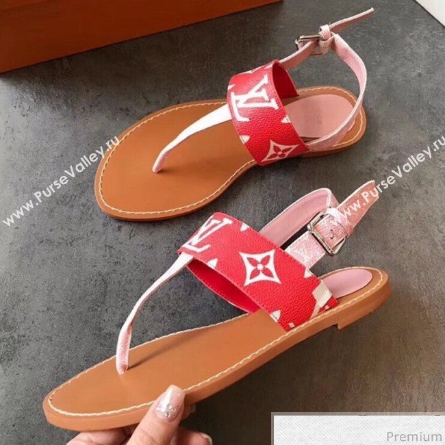 Louis Vuitton Formentera Flat Sandal 1A57VO Pink/Red 2019 (EM-9040436)