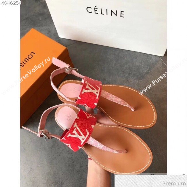 Louis Vuitton Formentera Flat Sandal 1A57VO Pink/Red 2019 (EM-9040436)