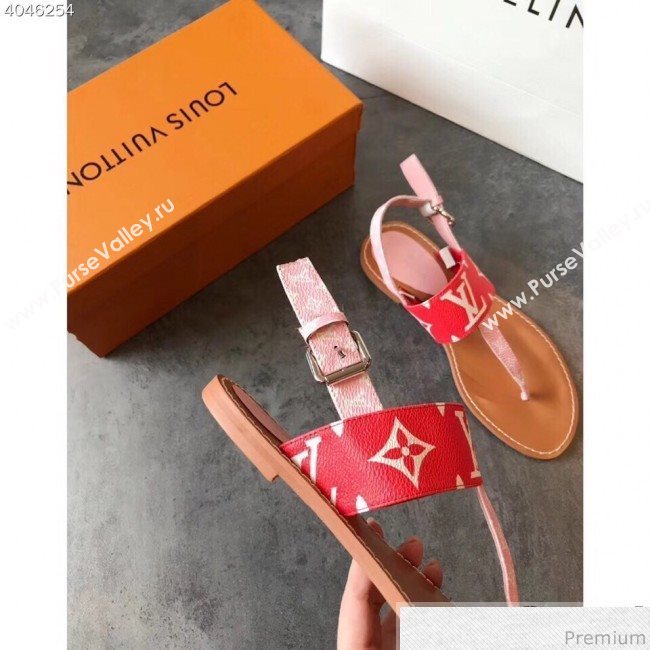 Louis Vuitton Formentera Flat Sandal 1A57VO Pink/Red 2019 (EM-9040436)