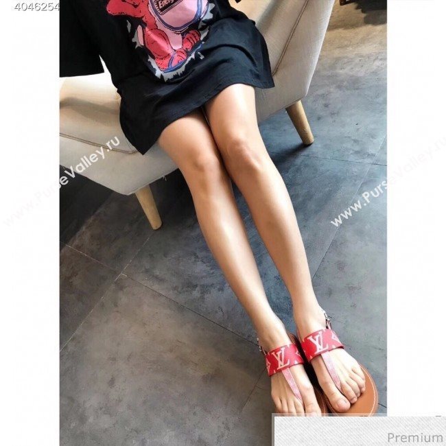 Louis Vuitton Formentera Flat Sandal 1A57VO Pink/Red 2019 (EM-9040436)