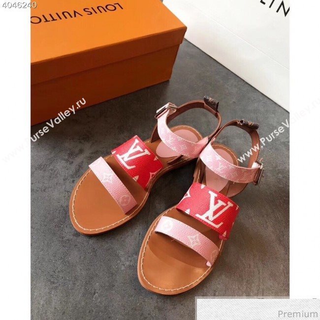 Louis Vuitton Formentera Flat Sandal 1A57ZI Pink/Red 2019 (EM-9040438)