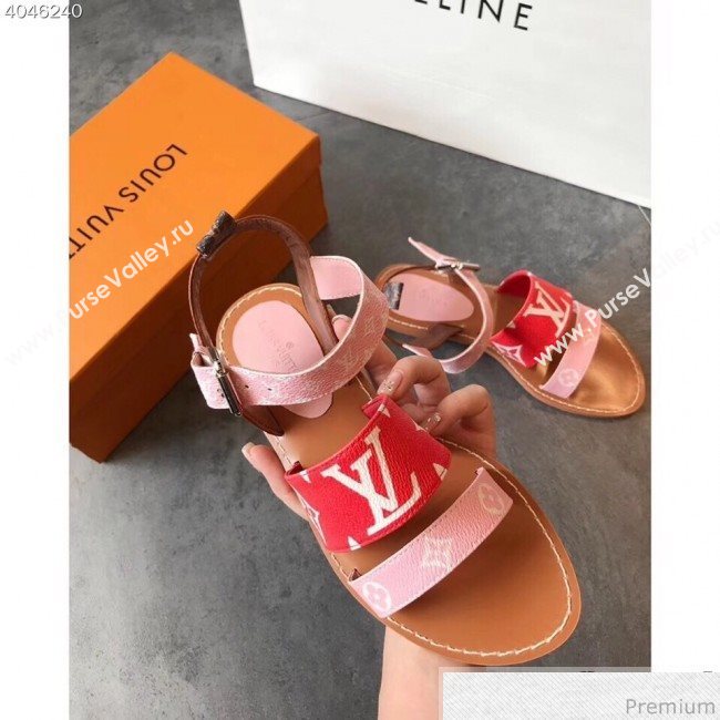 Louis Vuitton Formentera Flat Sandal 1A57ZI Pink/Red 2019 (EM-9040438)