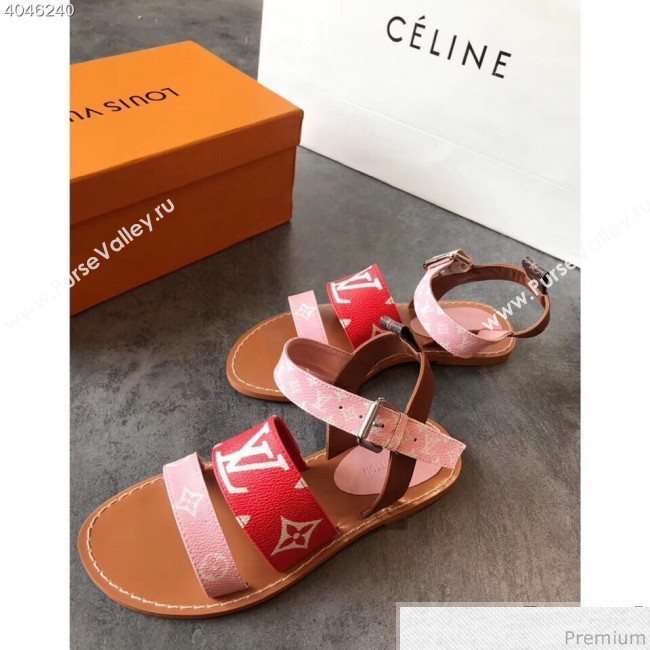 Louis Vuitton Formentera Flat Sandal 1A57ZI Pink/Red 2019 (EM-9040438)