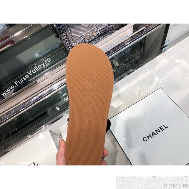 Chanel Cord Flat Sandals G34602 Black 2019 (XO-9040440)
