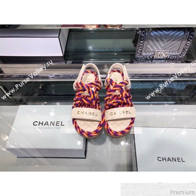 Chanel Cord Flat Sandals G34602 Multicolor 2019 (XO-9040442)