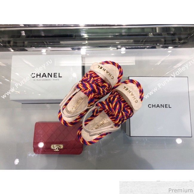 Chanel Cord Flat Sandals G34602 Multicolor 2019 (XO-9040442)