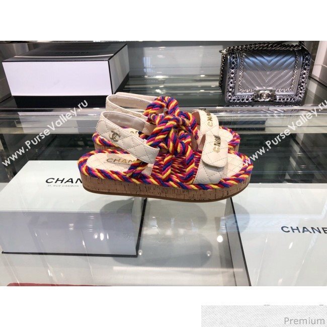 Chanel Cord Flat Sandals G34602 Multicolor 2019 (XO-9040442)