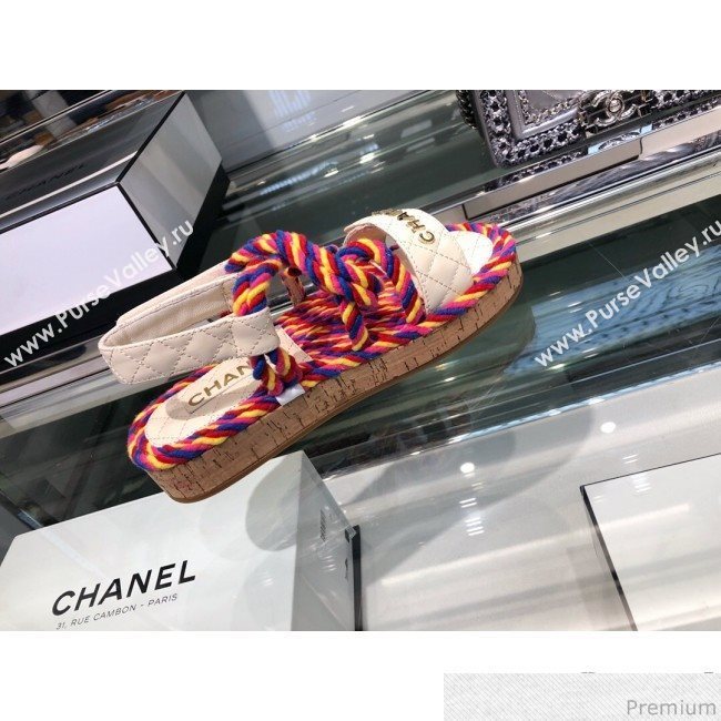 Chanel Cord Flat Sandals G34602 Multicolor 2019 (XO-9040442)