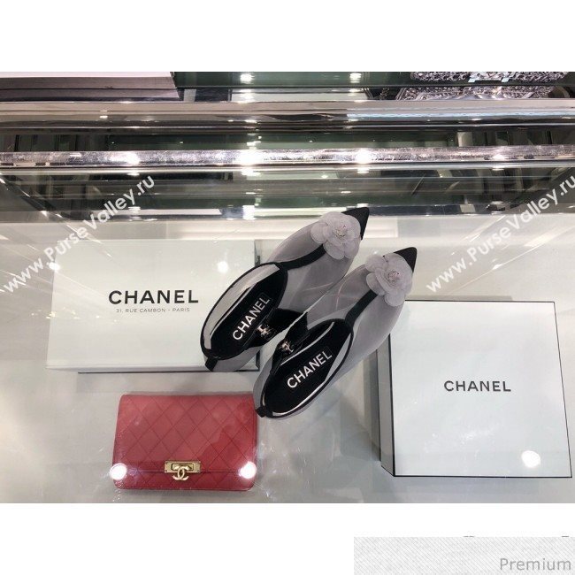 Chanel Camellia Mesh Heel Short Boots G34544 Gray 2019 (XO-9040443)