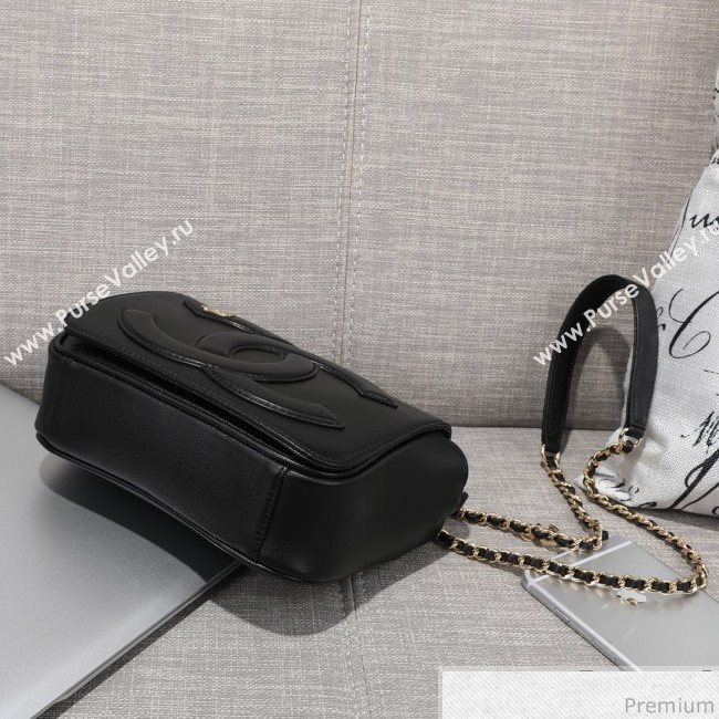 Chanel CC Lambskin Flap Bag AS0321 Black 2019 (FM-9030545)
