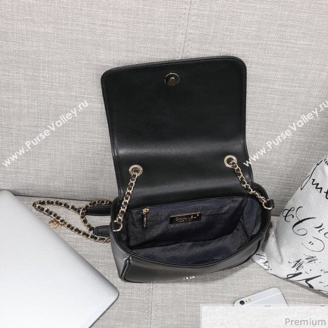 Chanel CC Lambskin Flap Bag AS0321 Black 2019 (FM-9030545)