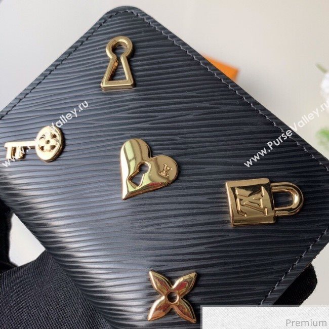 Louis Vuitton Love Lock Zippy Coin Purse in Epi Leather M63993 Black (KD-9030604)