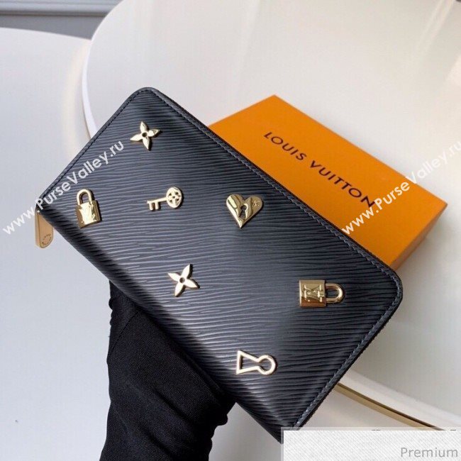 Louis Vuitton Love Lock Zippy Wallet in Epi Leather M63991 Black (KD-9030605)