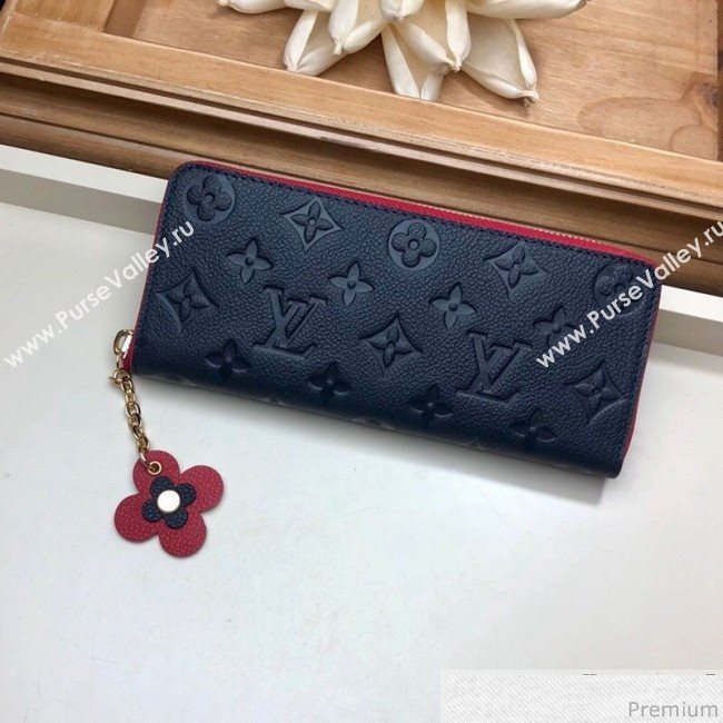 Louis Vuitton Clémence Wallet in Monogram Empreinte Leather M64161 Navy Blue/Red (LVSJ-9030612)