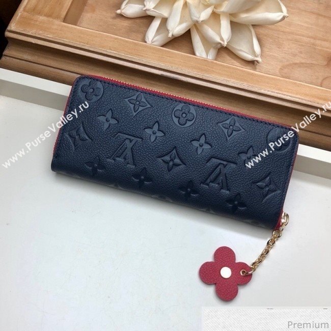 Louis Vuitton Clémence Wallet in Monogram Empreinte Leather M64161 Navy Blue/Red (LVSJ-9030612)