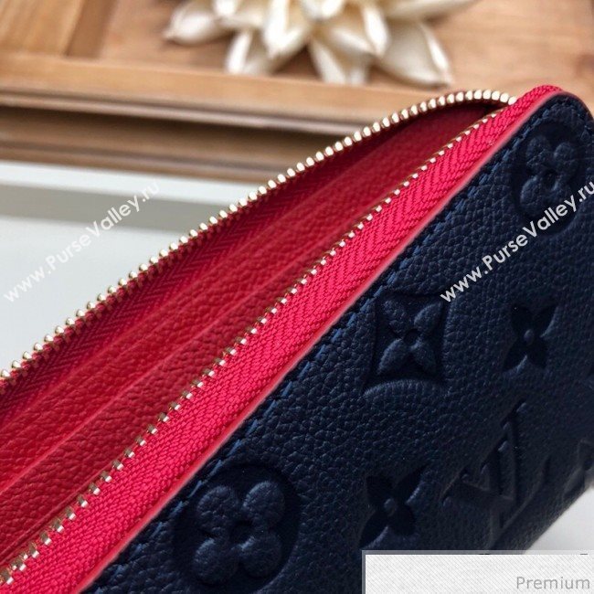 Louis Vuitton Clémence Wallet in Monogram Empreinte Leather M64161 Navy Blue/Red (LVSJ-9030612)