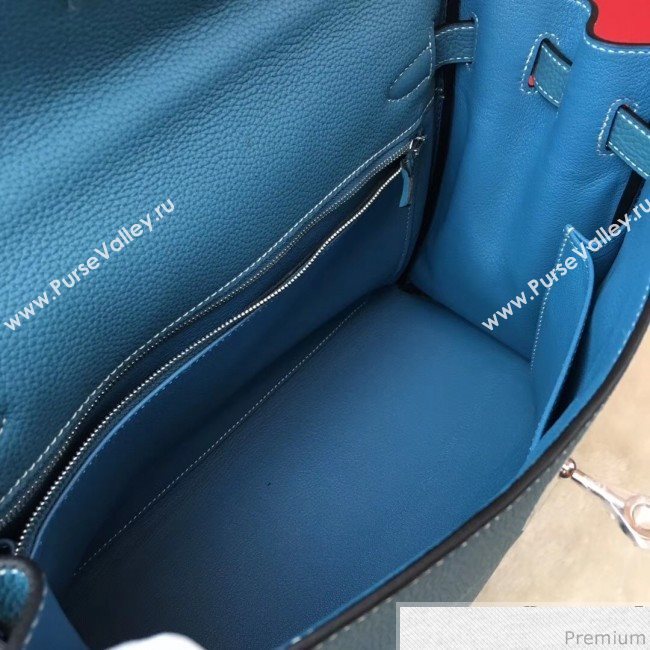 Hermes Kelly 32cm in Original Togo Leather Bag Blue Denim (AMIN-9032749)