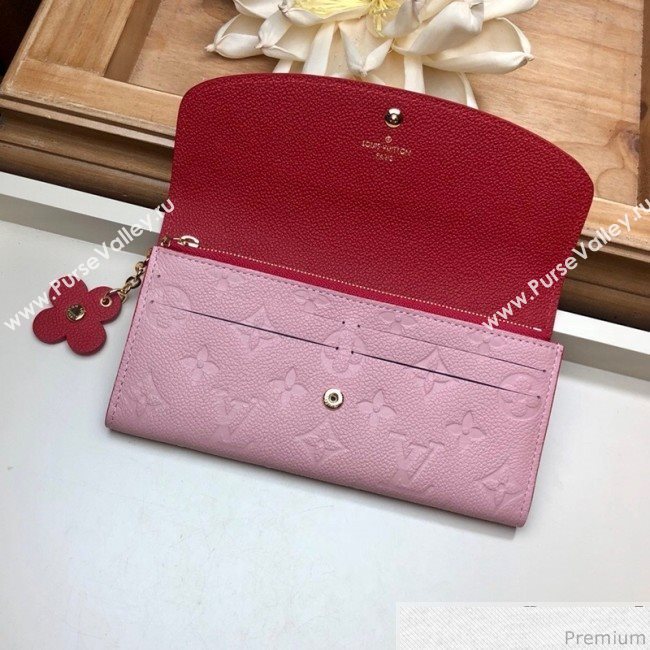 Louis Vuitton Emilie Wallet in Monogram Empreinte Leather M63918 Pink (LVSJ-9030610)